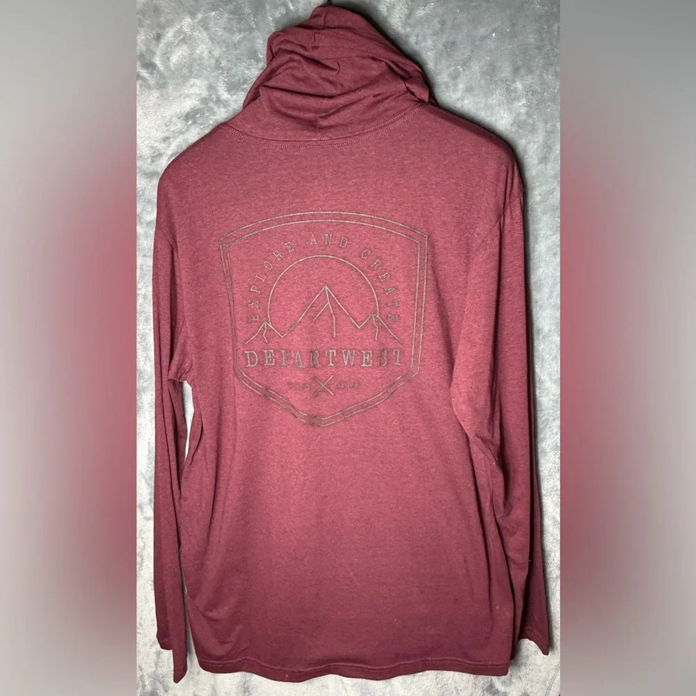 Departwest Men’s Maroon Lightweight Pullover Hoodie - Picture 3 of 8